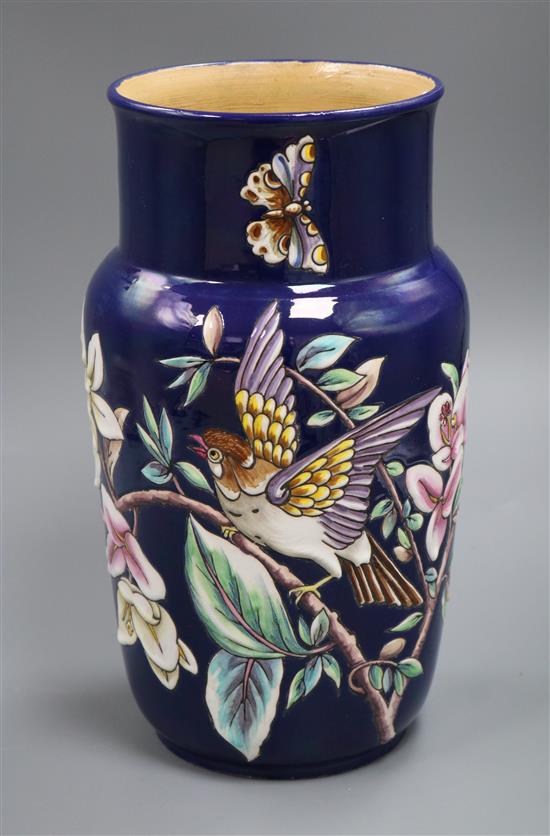 A French enamelled earthenware early 20th century vase